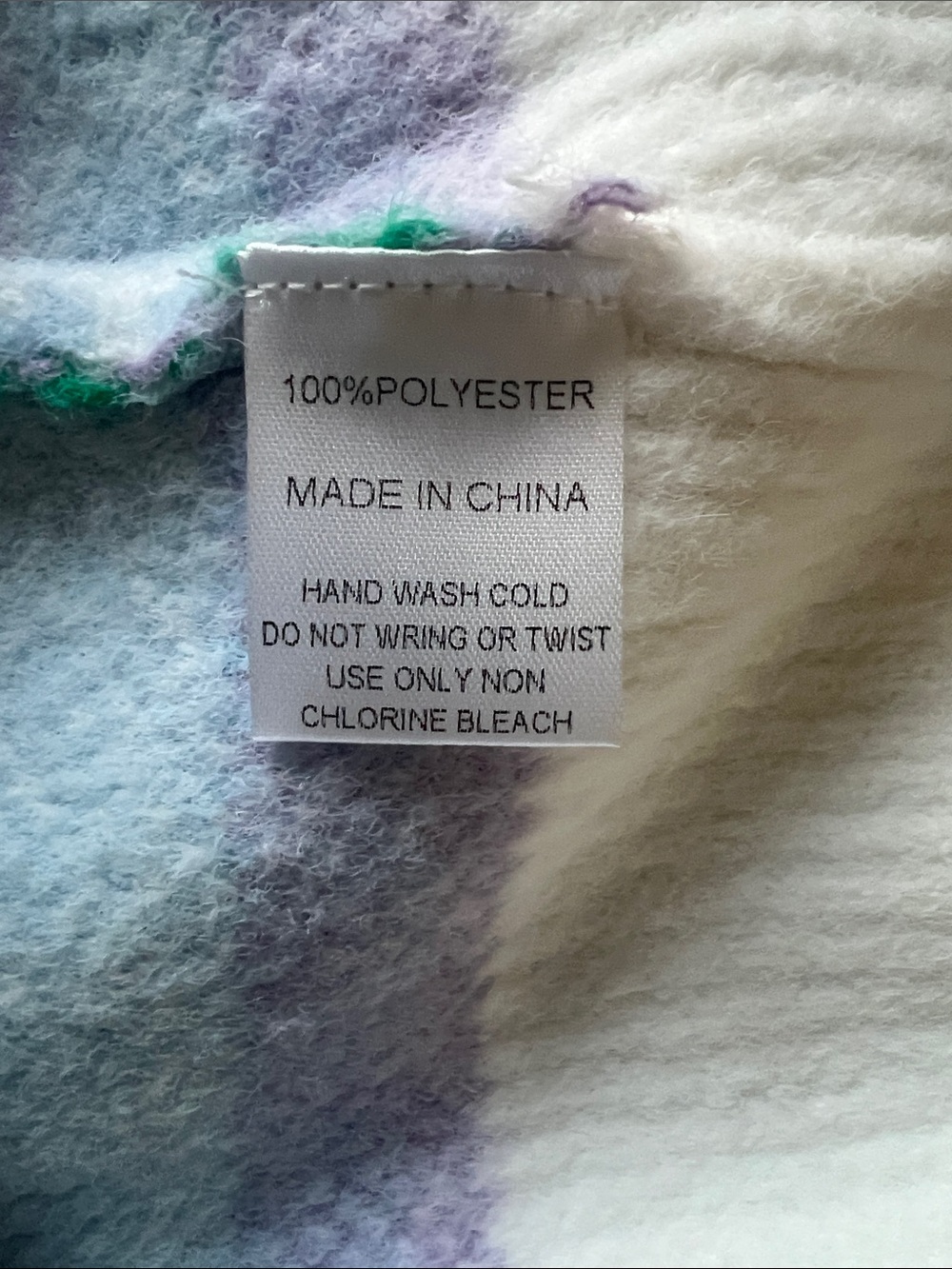 Pink Lily White Crewneck Sweater with Green & Lavender Fair Isle - Picture 4 of 7